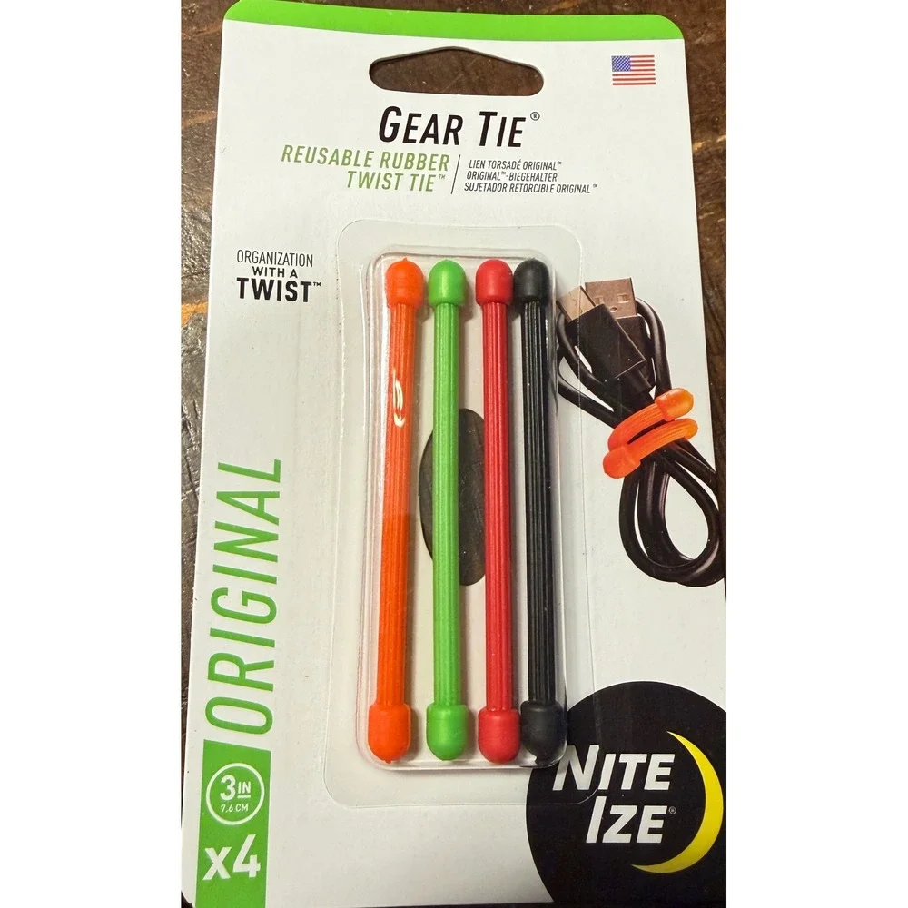 Nite Ize Gear Tie Reusable Rubber Twist Tie 4 Pack 3
